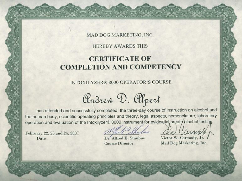 a-intoxilyzer-8000-certificate